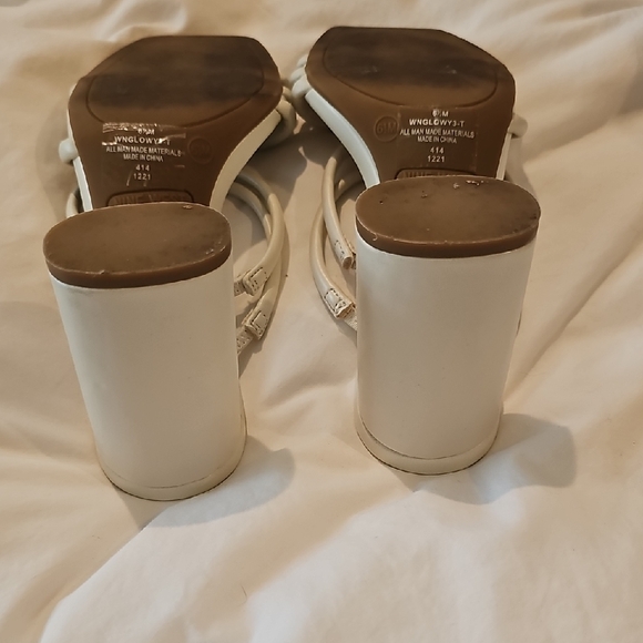 Nine West Women's White Strappy Heels - Picture 2 of 6